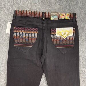 Luxirie by LRG Jeans Womens 30x28 Black Denim Jeans Woven Waistband